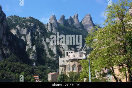 Stift Santa Maria de Montserrat, Katalonien, Spanien. Stockfoto