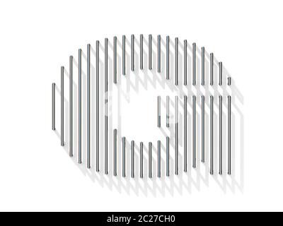 Silber, Stahl Draht Font. Buchstabe G Stockfoto