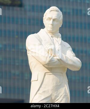 Sir Stamford Raffles Statue, Singapur Stockfoto