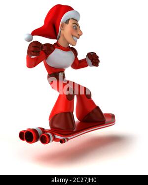 Spaß super Santa Claus - 3D-Darstellung Stockfoto