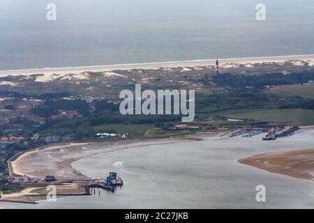 Amrum, Insel, Luftbild des Nationalparks Schleswig-Holsteinisches Wattenmeer in Deutschland Stockfoto