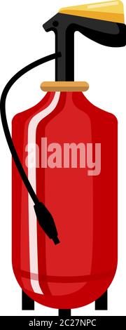 Feuerlöscher isoliert in flacher Ausführung. Löschausrüstung des Feuerwehrmann-Symbols. Schutzsymbol. Vektorgrafik. Stock Vektor