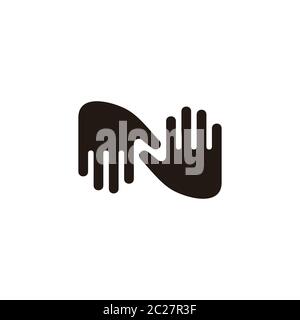 Abstrakt Buchstabe n Hand Pflege einfache geometrische Design Charity Symbol Vektor Stock Vektor