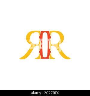 Buchstaben rr einfache Schriftart Logo Vektor Stock Vektor