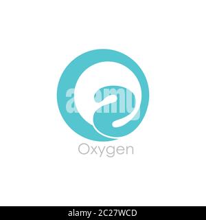 logo-Vektor für o2-Sauerstoff-Symbol Stock Vektor