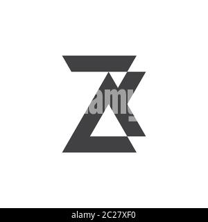 Buchstabe zk einfache geometrische Linie Logo Vektor Stock Vektor