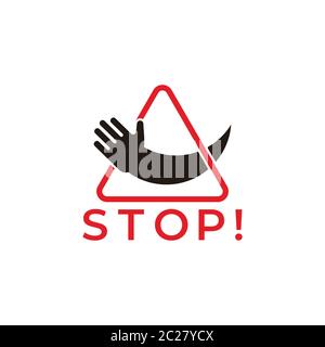 Symbol Symbol Symbol Symbol Dreieck Anschlag Hand Zeichen Vektor Stock Vektor