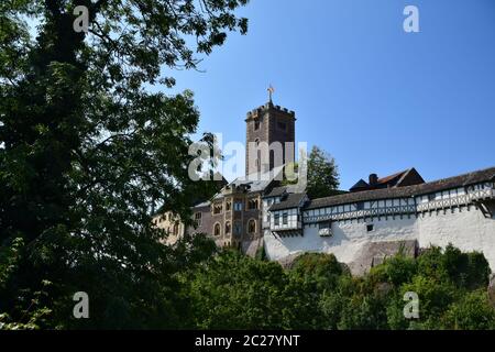 Die Wartburg in der Stadt Eisenach in Thüringen Stockfoto