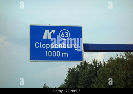 Nehmen Sie Die Abfahrt Cloppenburg Stockfoto