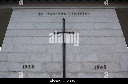 HONGKONG, HONGKONG SAR, CHINA: 25. APRIL 2020. Sai Wan war Cemetery ist ein Militärfriedhof in Chai Wan, Hongkong, die im Jahr 1946 gebaut wurde Stockfoto