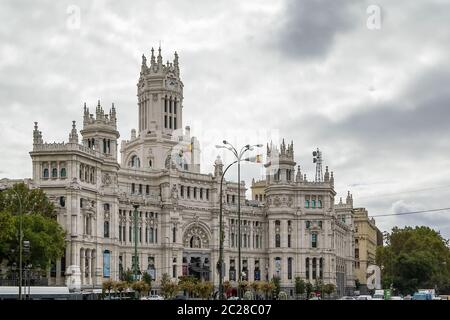 Der Cybele Palast, Madrid, Spanien. Stockfoto