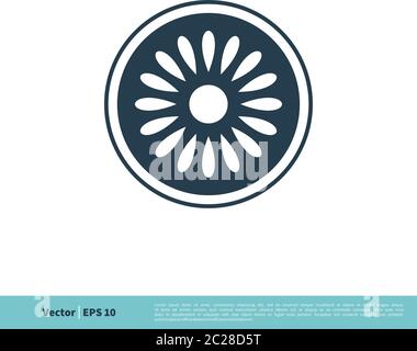 Ornamental Blume Kreis Blütenblatt Symbol Vektor Logo Vorlage Illustration Design. Vektor EPS 10. Stock Vektor