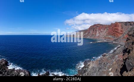 Küste an der Bucht Bahia de Naos westlich von La Restinga im Süden der Insel El Hierro, Kanarische Inseln, Spanien Stockfoto
