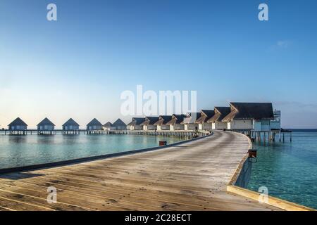 Strandbungalows, Malediven Stockfoto