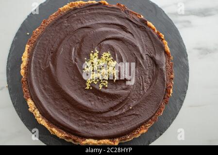 Süße hausgemachte Schokolade Holunderblüten Kuchen Stockfoto