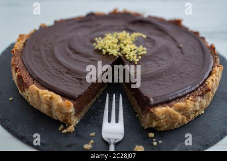 Süße hausgemachte Schokolade Holunderblüten Kuchen Stockfoto