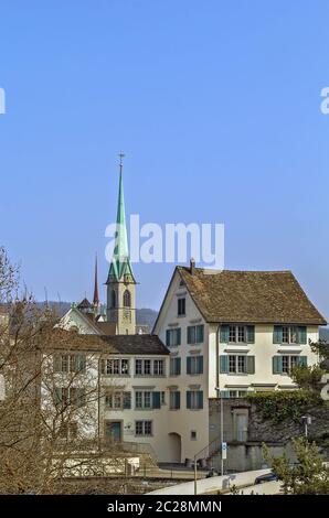 Blick mit Predigerkirche Turm, Zürich, Schweiz Stockfoto