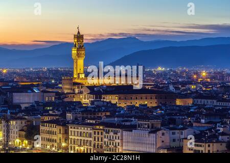 Blick auf Palazzo Vecchio, Florenz, Italien Stockfoto