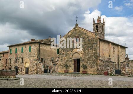 kirche Santa Maria, Monteriggioni, Italien Stockfoto