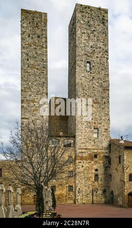 Torri dei Salvucci, San Gimignano, Italien Stockfoto