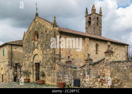 kirche Santa Maria, Monteriggioni, Italien Stockfoto