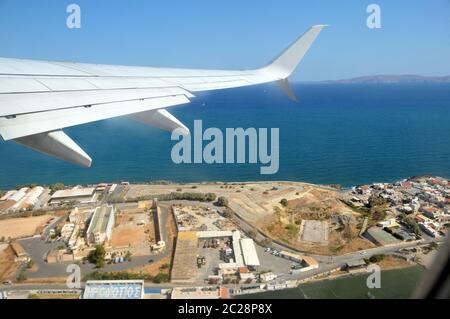 Fliegen über Kreta Stockfoto