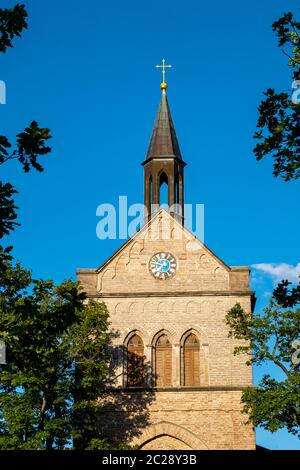 Blick auf die Kirche Hasselfelde im Harz Stockfoto