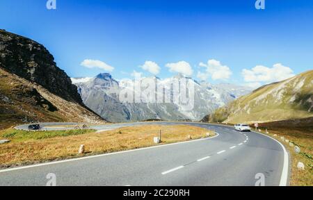 Großglockner Hochalpenstraße im Frühling. Gebirge des Nationalparks hohe Tauern. Stockfoto