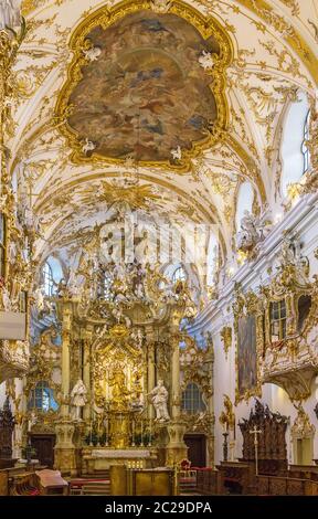 Innenraum der Alten Kapelle, Regensburg, Deutschland Stockfoto