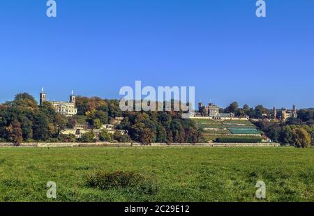 Burgen oberhalb der Elbe bei Dresden, Deutschland Stockfoto