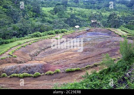 Mauritius. Tal von 23 Farben der Erde Park in Mare-aux-Aiguilles Stockfoto