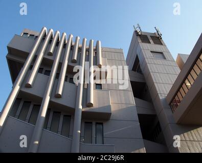 Das gebäude von roger stevens an der Universität von leeds ist ein brutalistisches Betongebäude von chamberlain powell und Bon 1970 Stockfoto