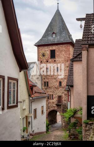 Entlang der Weitwanderweg Neckarsteig in Deutschland Hirschhorn Stockfoto