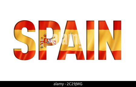 Spanien Flagge Text Font. spanische Symbol Hintergrund Stockfoto