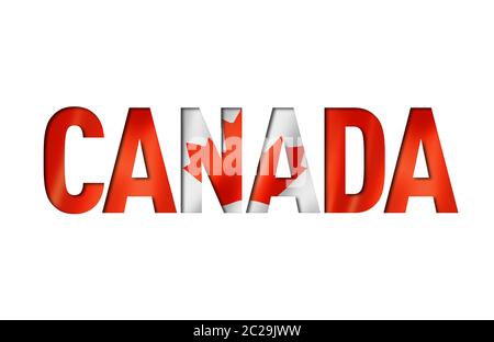 Kanadische Flagge Text Font. Kanada Symbol Hintergrund Stockfoto