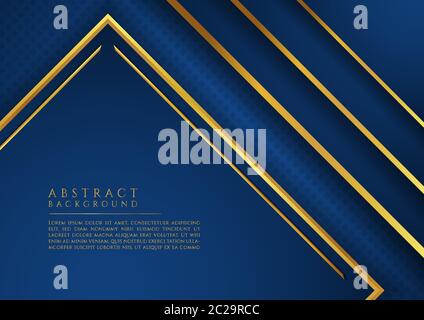 Luxus Gold metallic Design quadratische Form abstrakten Hintergrund blau Farbe Stil. vektor-Illustration. Stock Vektor