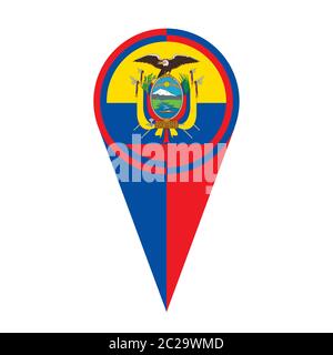 Ecuador Kartenzeiger pin Symbol Lage Flagge Marker Stockfoto