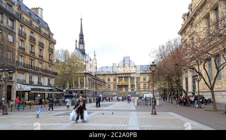 Paris, Frankreich - 1. April 2017: Justizpalast das Justizpalast befindet sich im Zentrum von Paris. Ehemaliges Gefängnis, wo Marie A Stockfoto