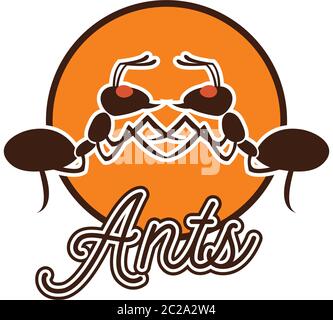 Ameisen-Logo isoliert auf weißem Hintergrund, Vektorgrafik Stock Vektor