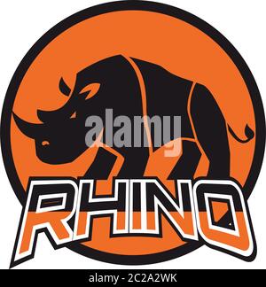 rhino-Symbol auf weißem Hintergrund isoliert, Vektorgrafik Stock Vektor