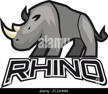 rhino-Symbol auf weißem Hintergrund isoliert, Vektorgrafik Stock Vektor