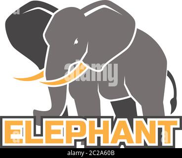 Elefant-Logo isoliert auf weißem Hintergrund, Vektor-Illustration Stock Vektor
