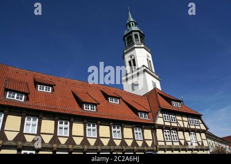 Barocke evangelische Stadtkirche St. Marien und Bomann-Museum Celle, Niedersachsen, Deutschland Stockfoto