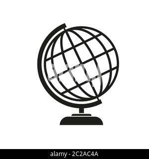 Globus-Vektor-Symbol auf weißem Hintergrund Stock Vektor