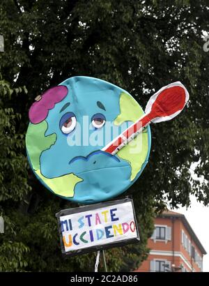 Studentenstreik 'Freitags für die Zukunft'; internationaler Streik gegen die globale Erwärmung, in Mailand. Stockfoto
