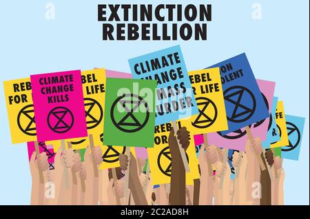 Aussterben Rebellion Klimawandel Plakate Stock Vektor