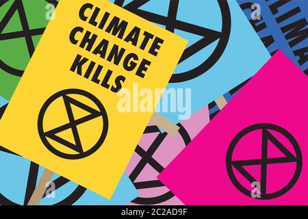 Aussterben Rebellion Klimawandel Plakate Stock Vektor