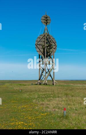 Meereszeichen Ostbake, Nordseeinsel Neuwerk, Wattenmeer, Bundesland Hamburg, UNESCO-Weltkulturerbe, Nationalpark Zone I, Deutschland, Europa Stockfoto