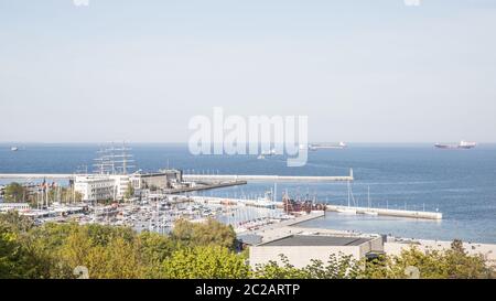 Gdynia, Polen 09. Mai 2020, Kamienna Góra Blick, Türme Stockfoto