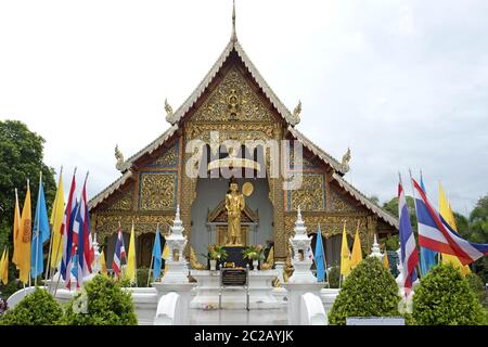 Pagode thai buddhistischer Tempel, in Chang Mai. Stockfoto